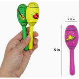 4E’s Novelty 16 Pcs Wooden Mini Maracas – Vibrant Party Favors for Kids & Adults Perfect for Any Celebration