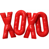 4E’s Novelty 16” XOXO Balloons – Red Foil Valentine Party Balloons with Ribbon & Straw Included