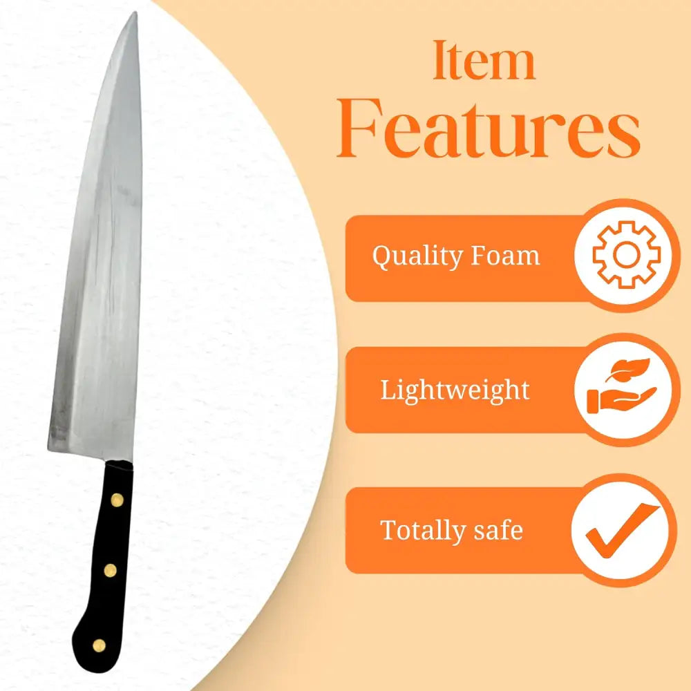 4E’s Novelty 17.5’’ Fake Knife Movie Prop - Realistic Prop Knife Prank Knife Foam Toy Knife for Kids Halloween Knives