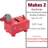 4E’s Novelty 2-Pack DIY Dog Valentine Mailbox Kits – Classroom Crafts for Boys & Girls