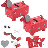 4E’s Novelty 2-Pack DIY Dog Valentine Mailbox Kits – Classroom Crafts for Boys & Girls