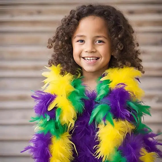 4E’s Novelty 2-Pack Mardi Gras Feather Boas – 6 Ft Long Costume Accessories