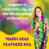 4E’s Novelty 2-Pack Mardi Gras Feather Boas – 6 Ft Long Costume Accessories