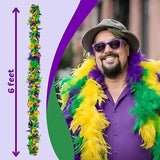 4E’s Novelty 2-Pack Mardi Gras Feather Boas – 6 Ft Long Costume Accessories
