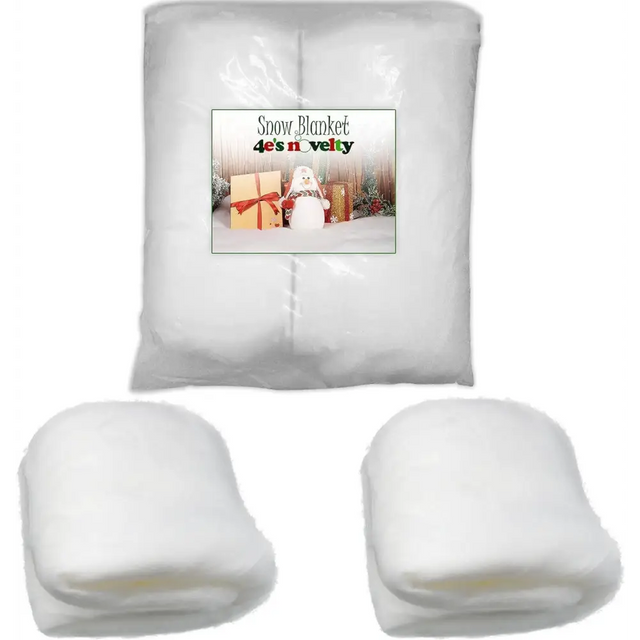 4E’s Novelty 2 Pack Snow Blanket Roll (8 Ft x 30’’ Each) Thick Fluffy Fake Snow Blanket for Christmas Village