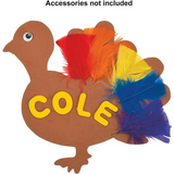 4E’s Novelty 24 Pack Blank Foam Turkey Craft-8’’ Foam Turkey Cutouts for Classroom Thanksgiving Turkey Bulletin Board