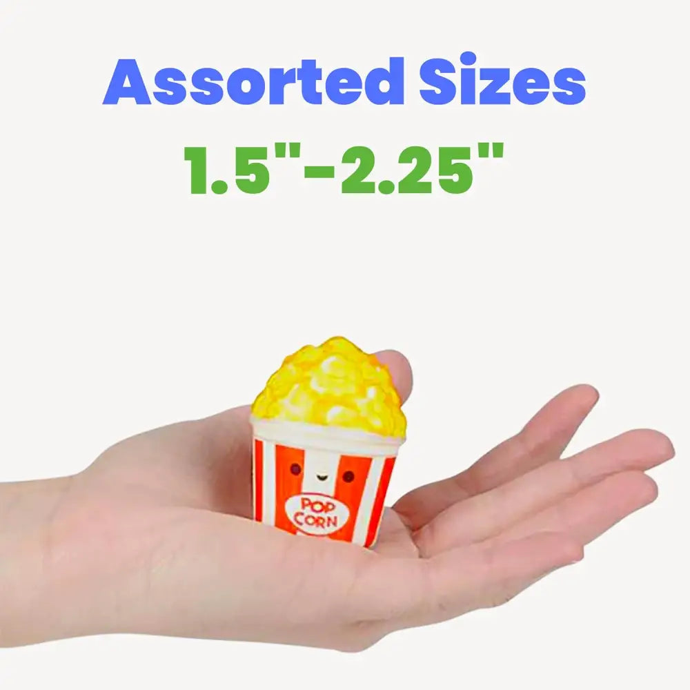 24 Pack Food Squishy Toys for Kids Bulk - Slow Rising (Individually Wrapped) Small Foam Squishy 1.5-2.25" - Sensory Fidget Party Favors by 4E's Novelty