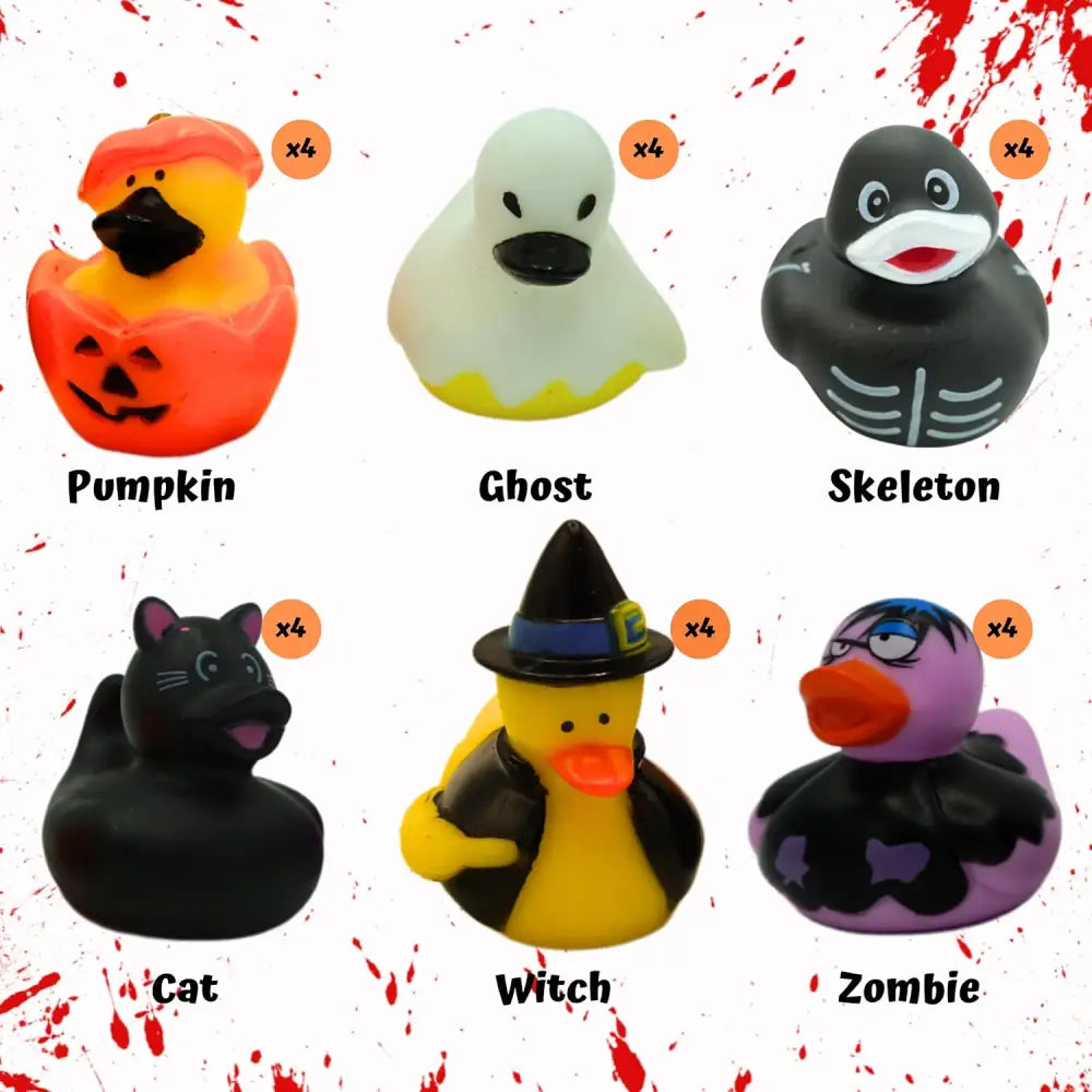4E’s Novelty 24-Pack Halloween Rubber Ducks – Assorted Jeep Ducking Toys & Party Favors