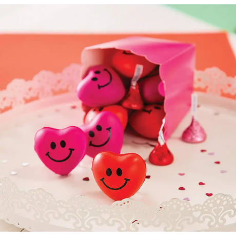4E’s Novelty 24-Pack Heart Stress Balls – 1.5” Mini Red Heart Stress Balls for Valentines Day