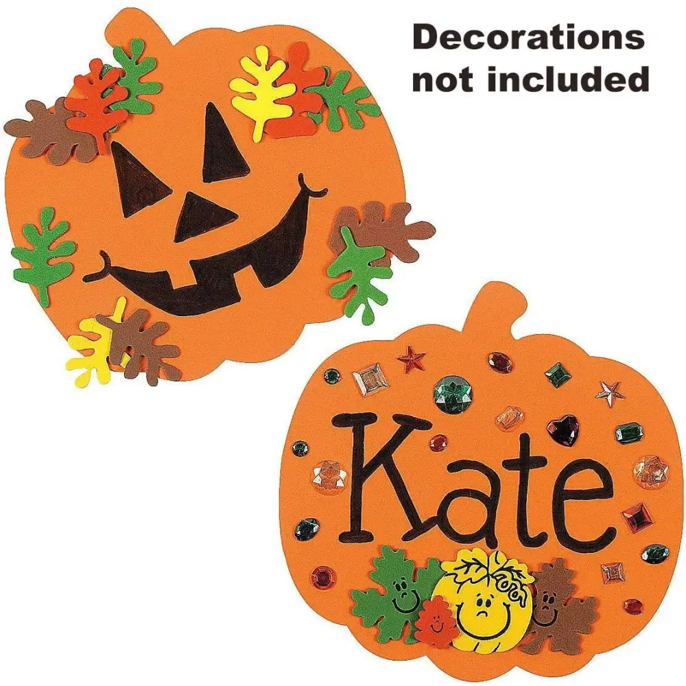 4E’s Novelty 24 Pack Large Foam Pumpkins Craft Kit – 8’’ Halloween Crafts for Kids Classroom Activities - Arts & Crafts