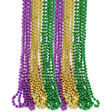 4E’s Novelty 24-Pack Purple Green & Gold Bead Necklaces Mardi Gras Party Supplies