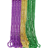 4E’s Novelty 24-Pack Purple Green & Gold Bead Necklaces Mardi Gras Party Supplies