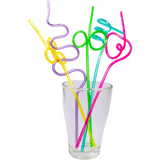 4E’s Novelty 24 Pcs Reusable Twisty Straws – Colorful BPA-Free Crazy Straws for Kids & Adults