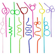 4E’s Novelty 24 Pcs Reusable Twisty Straws – Colorful BPA-Free Crazy Straws for Kids & Adults