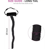 4E’s Novelty 25” Black Furry Tail Costume - Adjustable Black Cat Tail for Adult Women & Kids Girls Cat Tail