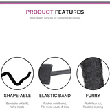 4E’s Novelty 25” Black Furry Tail Costume - Adjustable Black Cat Tail for Adult Women & Kids Girls Cat Tail