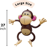 4E's Novelty Inflatable Monkeys (2 Pack) 27 Inch Large Monkeys inflatable For Party Decoration, Jungle Safari Birthday Party Supplies Kids Animal Party Decor, Baby Shower Favors