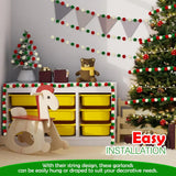 4E’s Novelty 3 Pack Christmas Pom Poms Garland 7ft Each Red White Green Felt Ball Garland for Christmas Tree & Décor