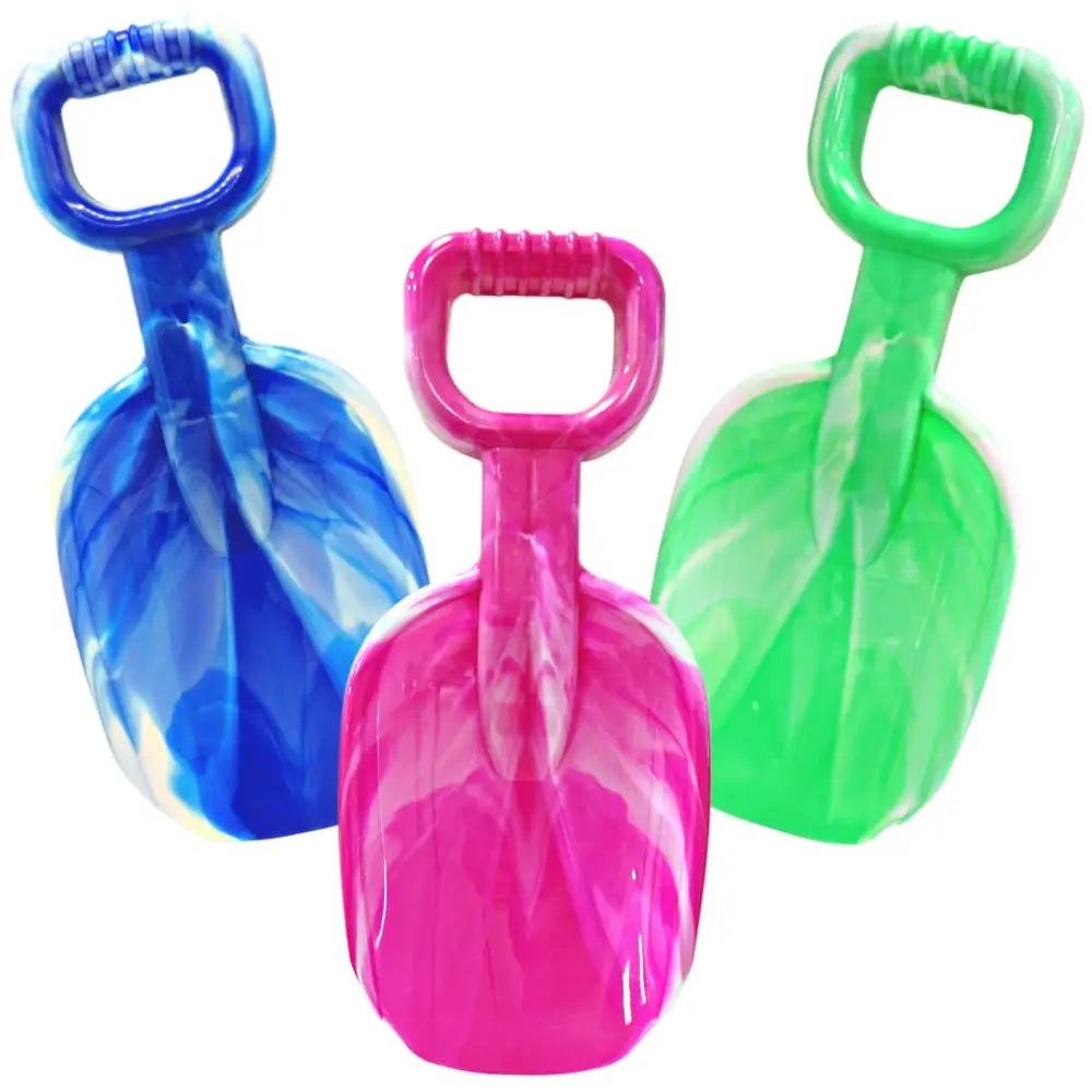 4E's Novelty 3 Pcs Large 15 Inch Beach Shovel Toy Set - Heavy Duty Plastic Sand Shovels for Kids, Ideal for Ages 3-10 and Outdoor Summer Sandbox Play