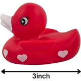 4E’s Novelty 3 Valentines Rubber Duck – Red Rubber Ducky with XOXO for Decorations & Gifts