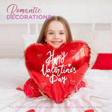 4E’s Novelty 30-Pack 18” Heart Balloons – Bulk Red Foil Balloons for Valentine’s & Event Decor