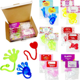 4E’s Novelty 32-Pack Slappy Hands with Valentine Cards – Stretchy Toys for Classroom Fun