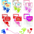 4E’s Novelty 32-Pack Slappy Hands with Valentine Cards – Stretchy Toys for Classroom Fun