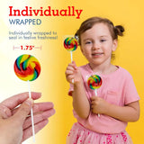 4E’s Novelty 36-Pack Swirl Lollipops – Individually Wrapped Rainbow Candy for Party Favors & Holiday Treats