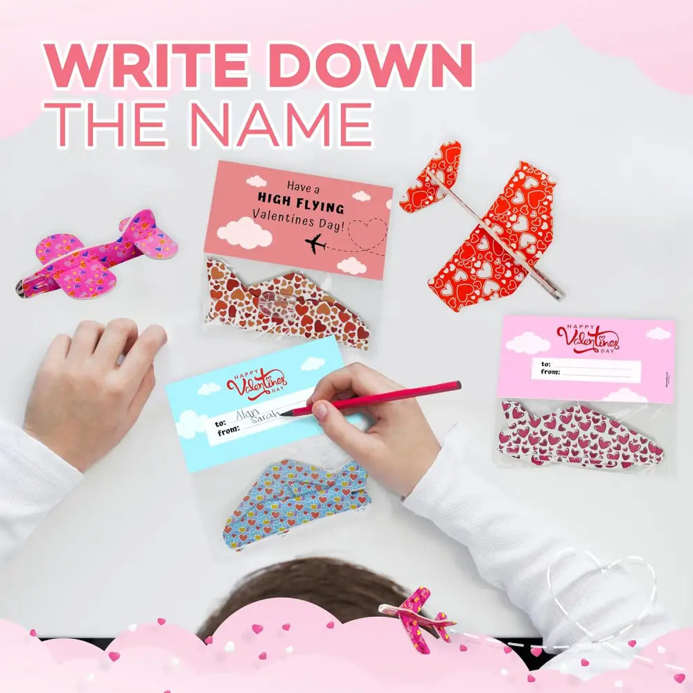 4E’s Novelty 36-Pack Valentine Cards with Foam Airplanes – Fun Classroom Exchange Party Favors