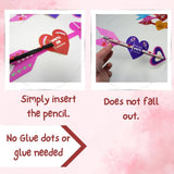 4E’s Novelty 36-Pack Valentine Pencil Set – Pencils Cards & Erasers for Classroom Gifts