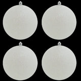 4E’s Novelty 4 Pack 4’’ Snowball Ornaments - Iridescent shatterproof Christmas decor for white holiday themes tree