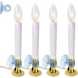 4E’s Novelty 4 Pack Dusk to Dawn Electric Window Candles – Plug-in Auto Sensor Brass Base