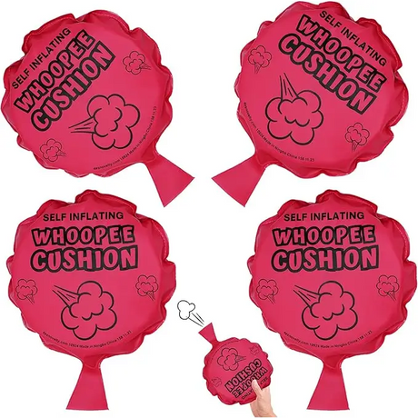 4E’s Novelty 4-Pack Large Self-Inflating Whoopee Cushions Pillows - Inflatable Party Decorations
