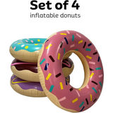 4 Pack Mini Inflatable Donuts for Party Decorations, 15 Inch Blow-up Donut Inflatables for Birthday Party Supplies & Props by 4E's Novelty