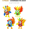 4E’s Novelty 4 Pack Monster Turkey Crafts for Kids - Turkey Monster Craft Kit Self-Adhesive Foam Magnets Fun