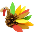 4E’s Novelty 4 Pack Pinecone Turkey Craft Kit - DIY Thanksgiving Crafts for Kids & Adults Turkey Arts and Crafts