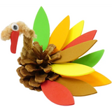 4E’s Novelty 4 Pack Pinecone Turkey Craft Kit - DIY Thanksgiving Crafts for Kids & Adults Turkey Arts and Crafts