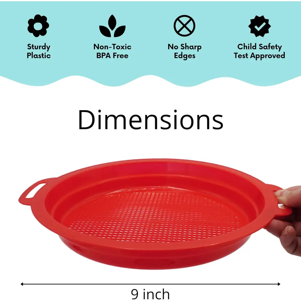 4E’s Novelty 4 Pack Sand Sifter – 8.75’’ Sandbox Toys for Kids Durable Beach Rock Strainers