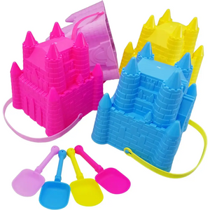 4EsNovelty 4 Sets, 7' Castle Beach Buckets & Shovels...