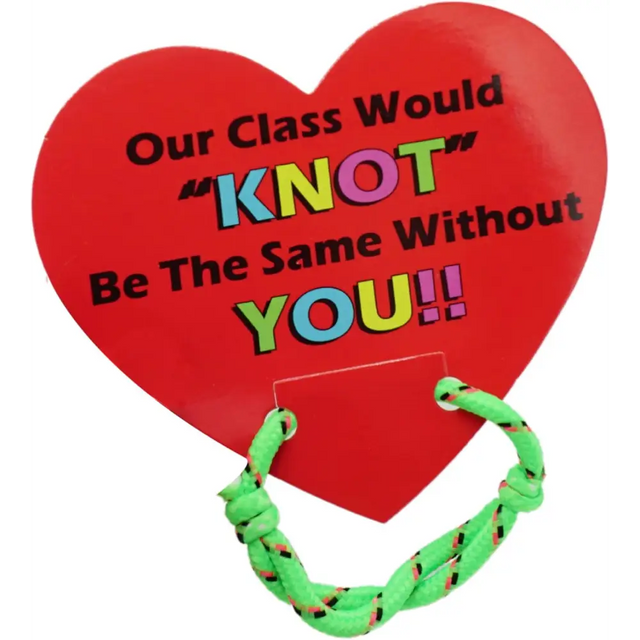 4E’s Novelty 48-Pack Friendship Bracelets with Valentine Cards – Classroom Party Favors for Kids