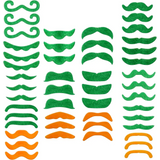 4E’s Novelty 48-Pack St. Patrick’s Day Mustache Set – Fun Green & Orange Self-Adhesive Accessories