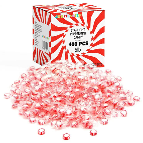4E’s Novelty 5 Lbs Individually Wrapped Peppermint Candy – Refreshing Holiday Mints Bulk