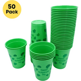 4E’s Novelty 50 Pcs St. Patrick’s Day Party Cups – Shamrock 16 Oz Disposable Plastic Cups for Events
