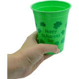 4E’s Novelty 50 Pcs St. Patrick’s Day Party Cups – Shamrock 16 Oz Disposable Plastic Cups for Events