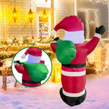 4E’s Novelty 5ft Inflatable Santa Claus Outdoor Decoration with LED Lights - Christmas Blow Up Yard Decor