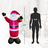4E’s Novelty 5ft Inflatable Santa Claus Outdoor Decoration with LED Lights - Christmas Blow Up Yard Decor