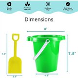 4E’s Novelty 6 Pack Beach Buckets with Shovels – 7.5’’ Sand Pails & Shovels for Kids’ Outdoor Play