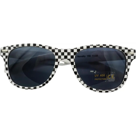 Checkered Sunglasses for Men, Women, and Kids - Includes 6 pcs Sunglasses, Perfect Race Car Party Favors