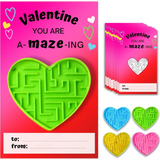 4E’s Novelty 72-Pack Heart Maze Valentine Cards – Bulk Party Favors for Kids’ School Exchange
