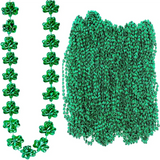 4E’s Novelty 72-Pack St. Patrick’s Day Beads Necklace – Shamrock Green Party Favors